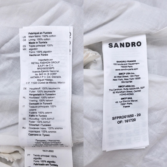 NWT Sandro Audrey Floral Embroidered Mini Dress XS Noir Flared Ruffle Eyelet - Picture 12 of 13